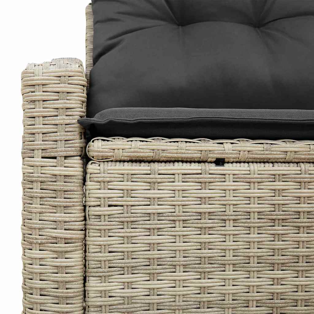 Garden Sofa with Cushion Grey 123 x 62 x 69cm Poly Rattan